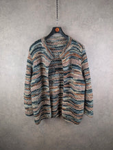 Hand Knitted Cardigan Womens XL Extra Large Multicoloured